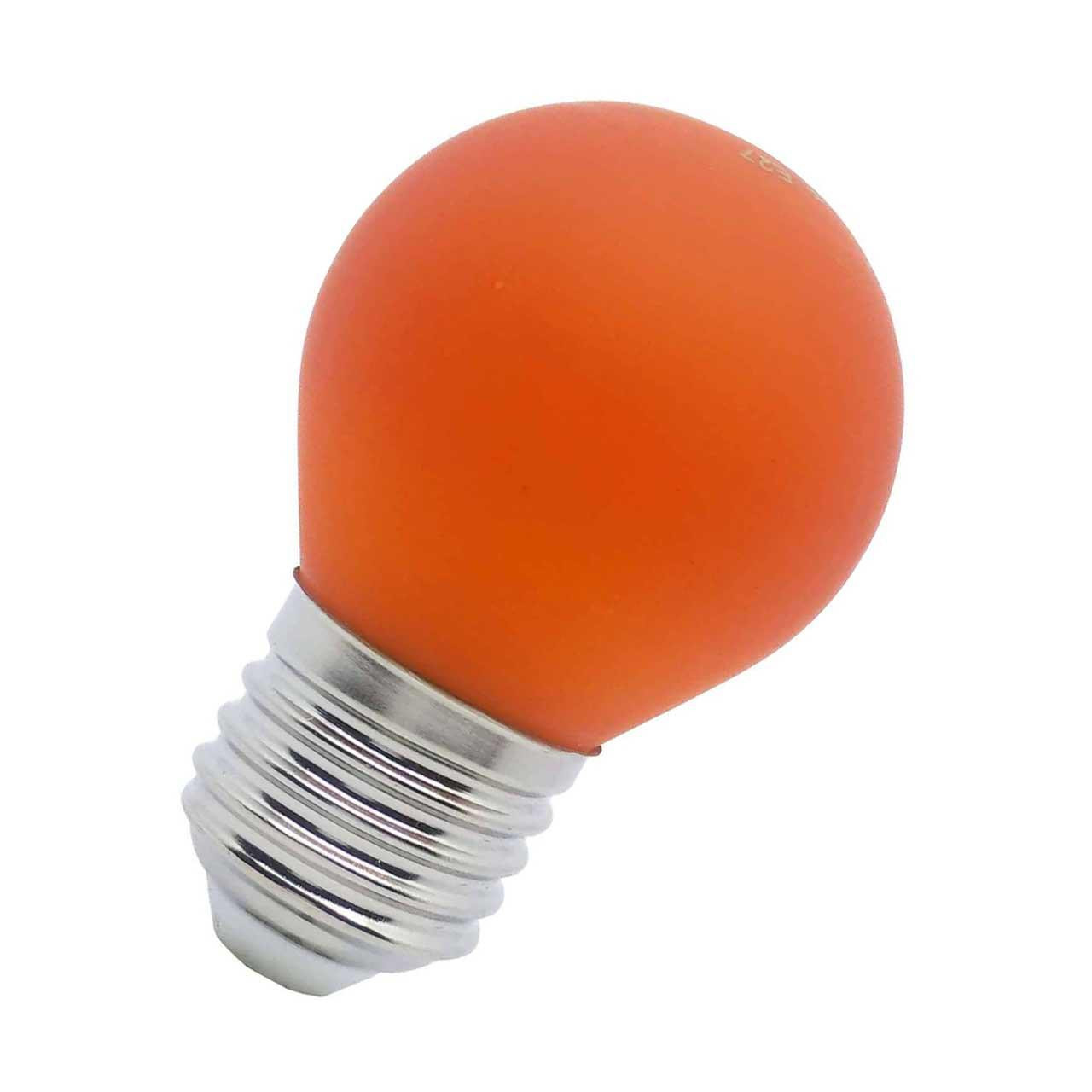 Opus LED Golfball Light Bulb E27 4W Orange Round Screw Coloured in Frosted