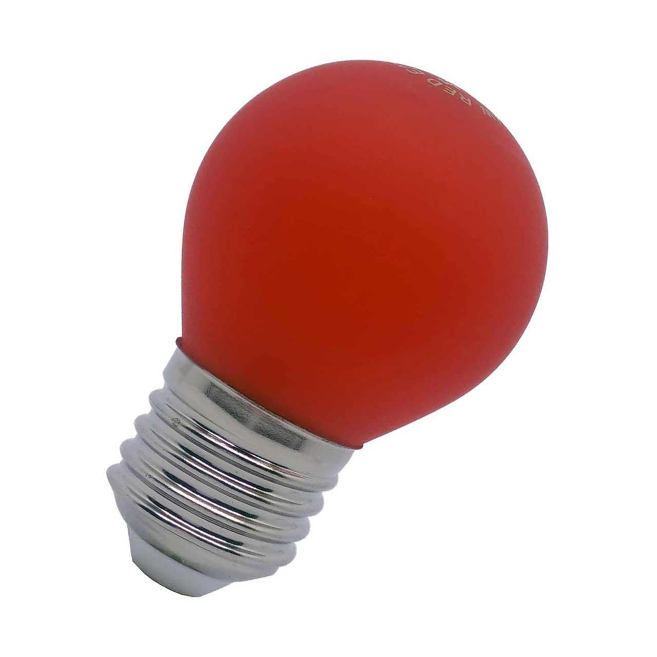 Opus LED Golfball Light Bulb E27 4W Red Round Screw Coloured in Frosted