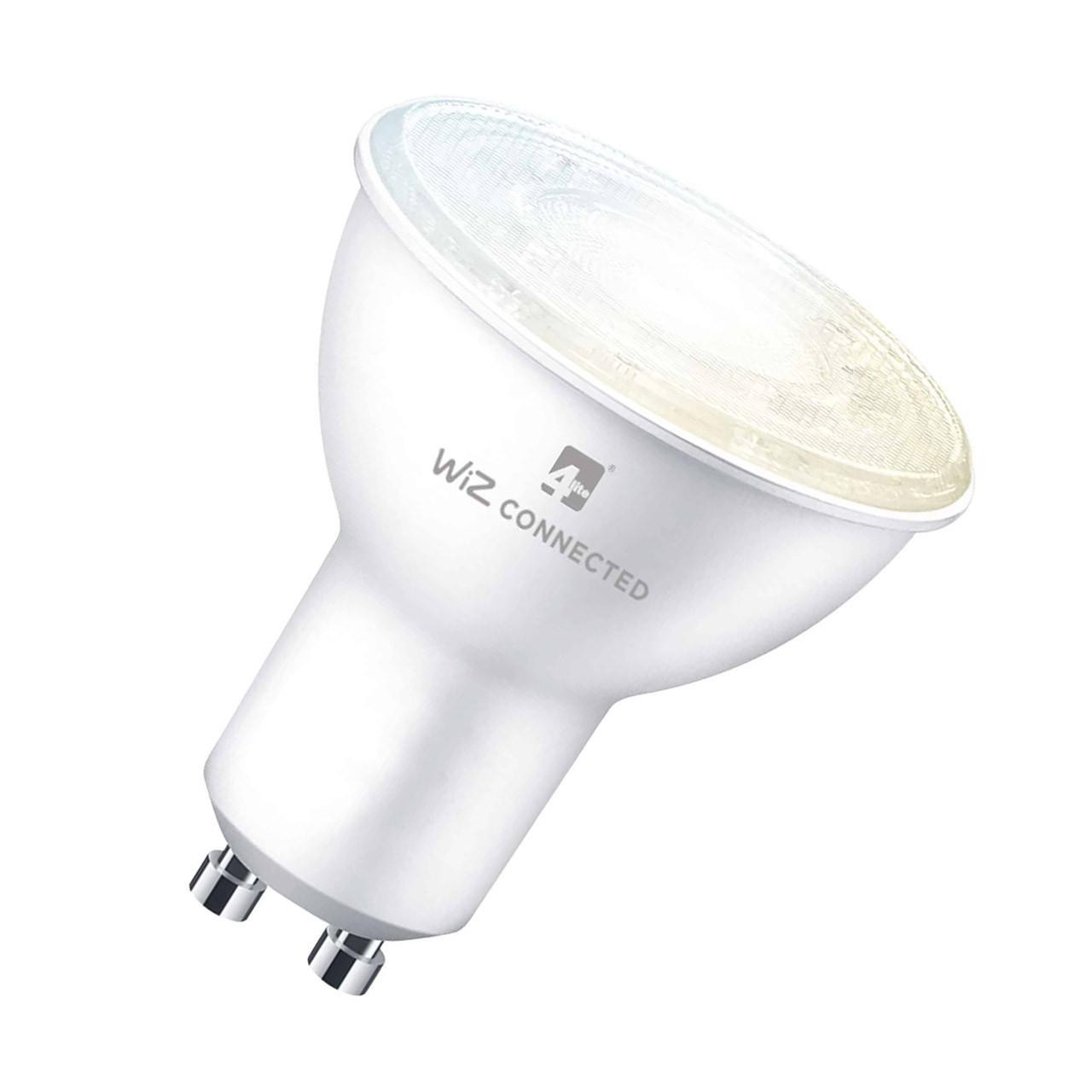 4lite Wiz LED Smart WiFi GU10 Spotlight 4.9W Dimmable Tuneable White Clear (50W Eqv)