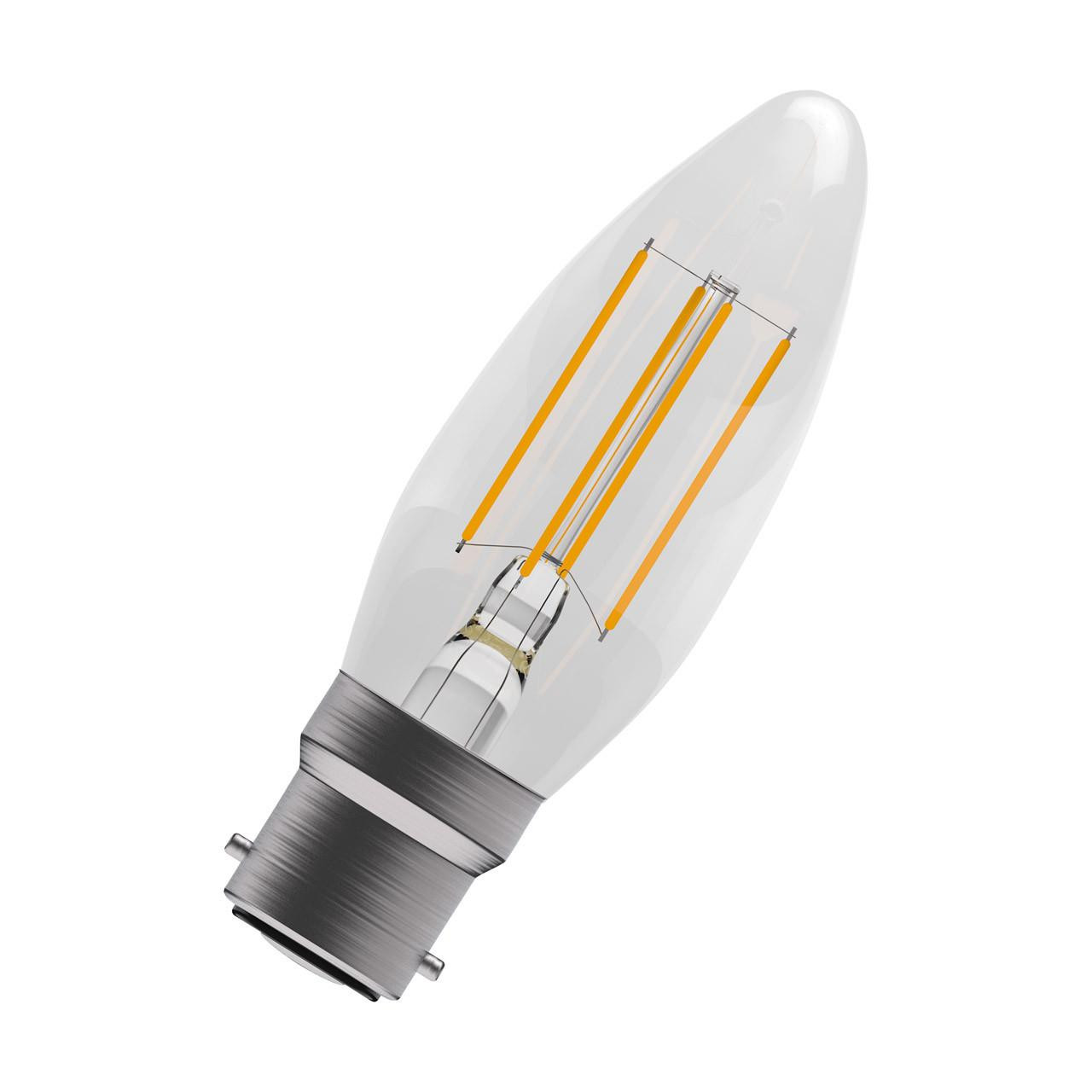 Bell LED Candle 3.3W B22 Dimmable Warm White Clear (40W Eqv)