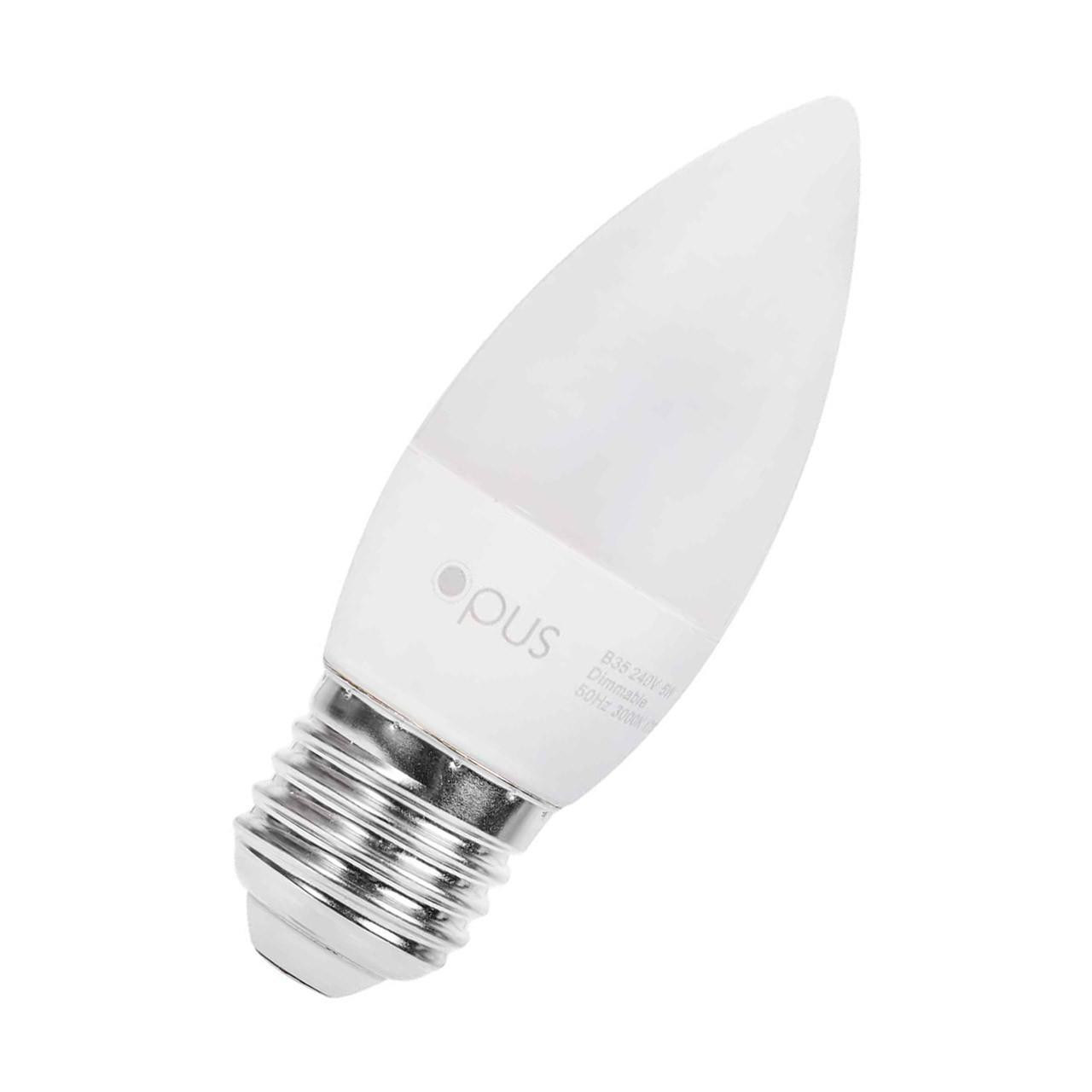 Opus LED Candle 5W E27 Dimmable Warm White Opal (40W Eqv)