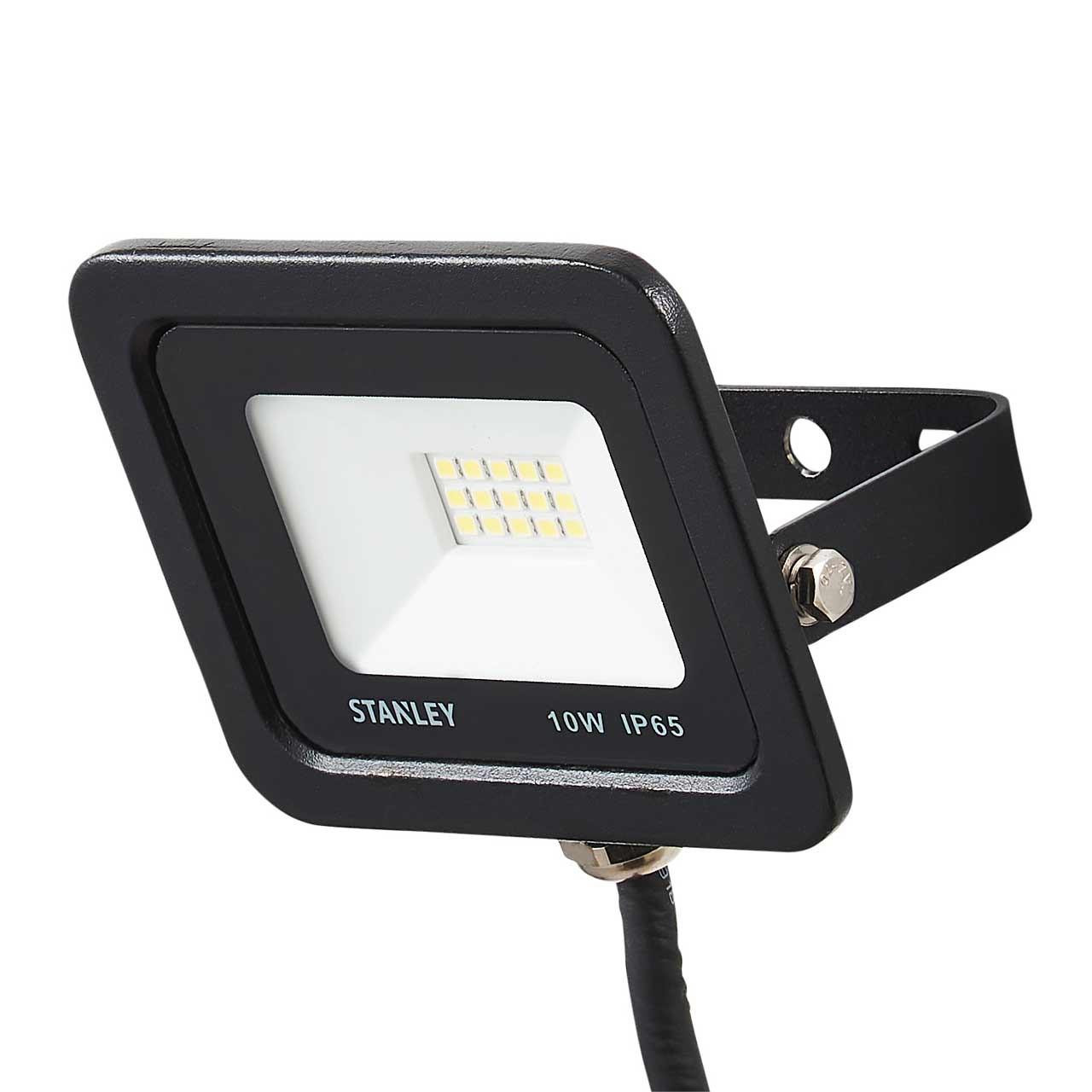 Stanley 10W Slimline LED Floodlight in Black/Yellow