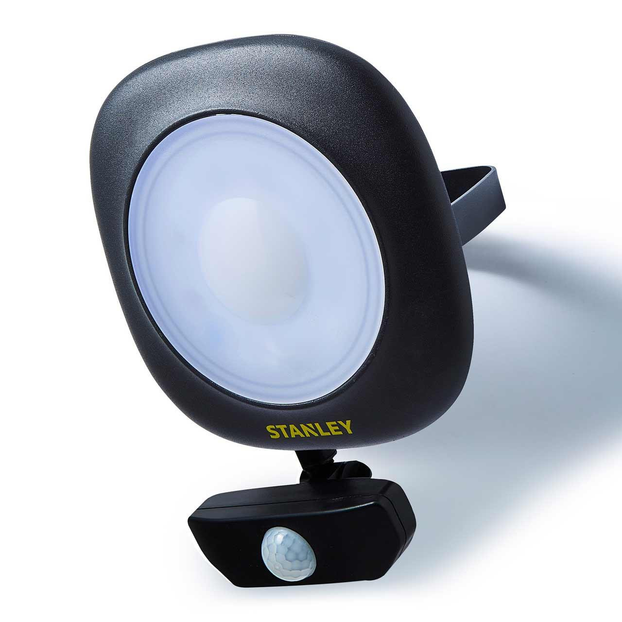 Stanley 50W LED Die-cast Floodlight with PIR in Black