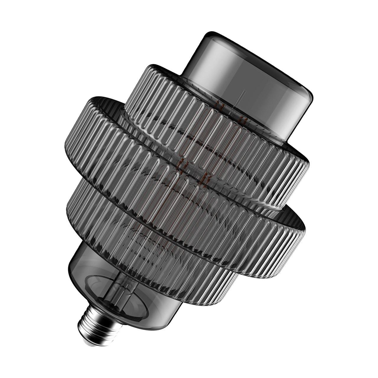 Crompton LED Globe Light Bulb E27 4.5W 160mm Extra Warm White 1800K Art Deco Tiered Screw Filament Smoke