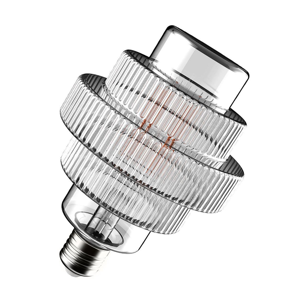 Crompton LED Globe Light Bulb E27 4.9W 112mm Extra Warm White 1800K Art Deco Tiered Screw Filament