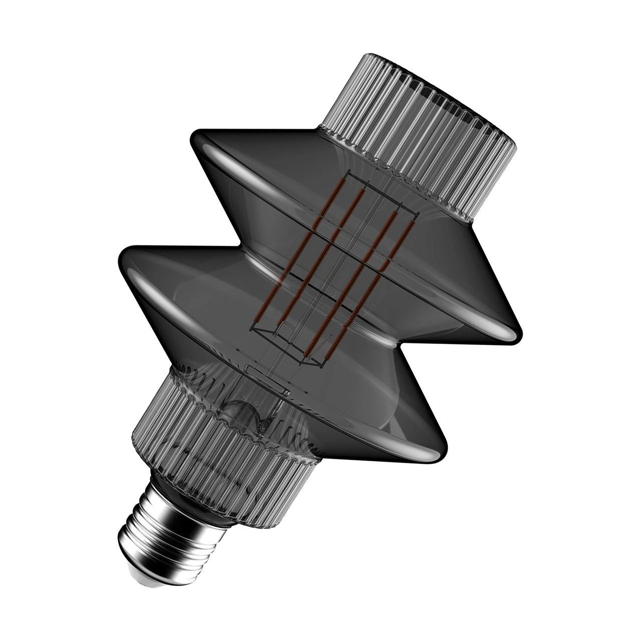 Crompton LED Lantern Light Bulb E27 4.5W 106mm Extra Warm White 1800K Art Deco Screw Filament Smoke