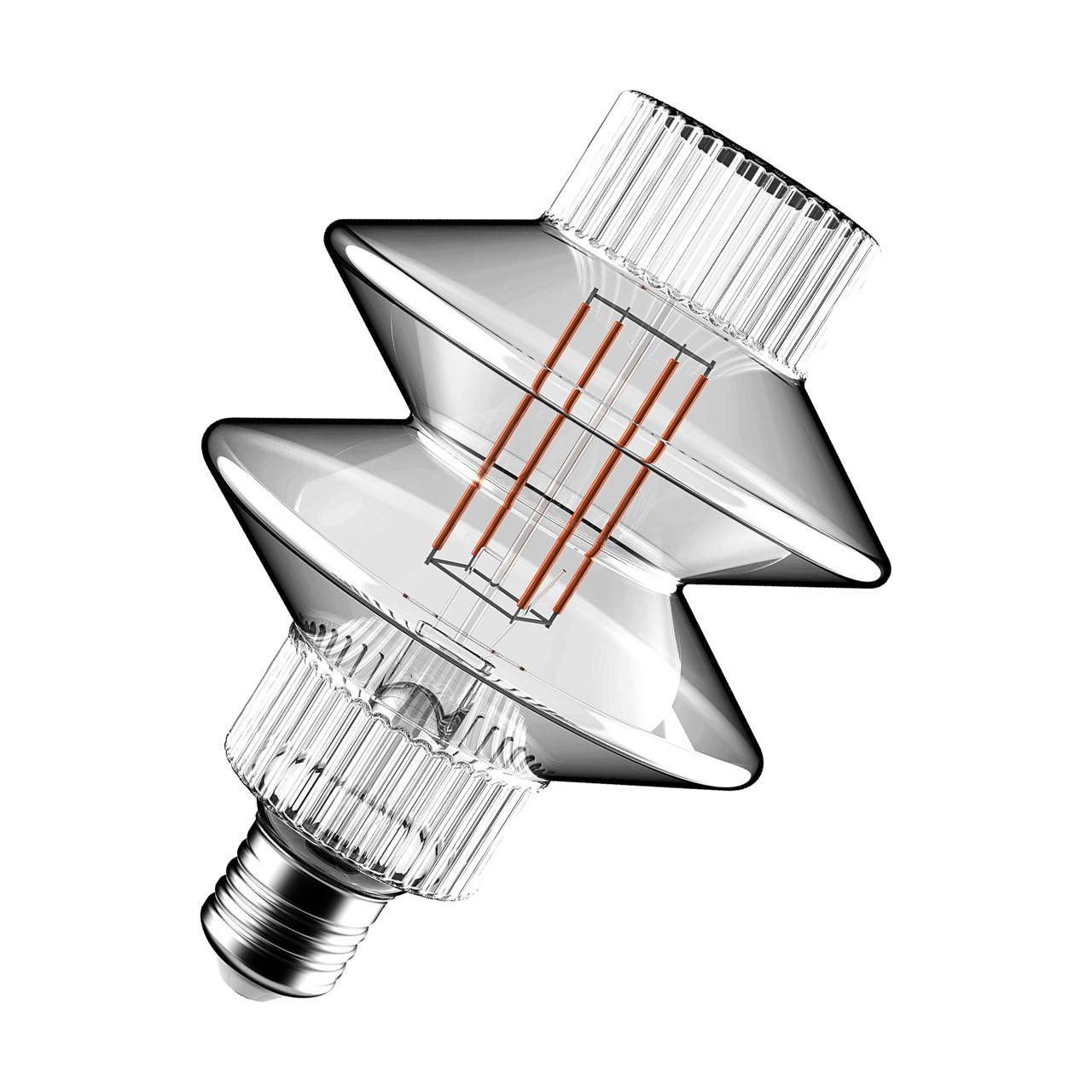 Crompton LED Lantern Light Bulb E27 4.9W 106mm Extra Warm White 1800K Art Deco Screw Filament Clear