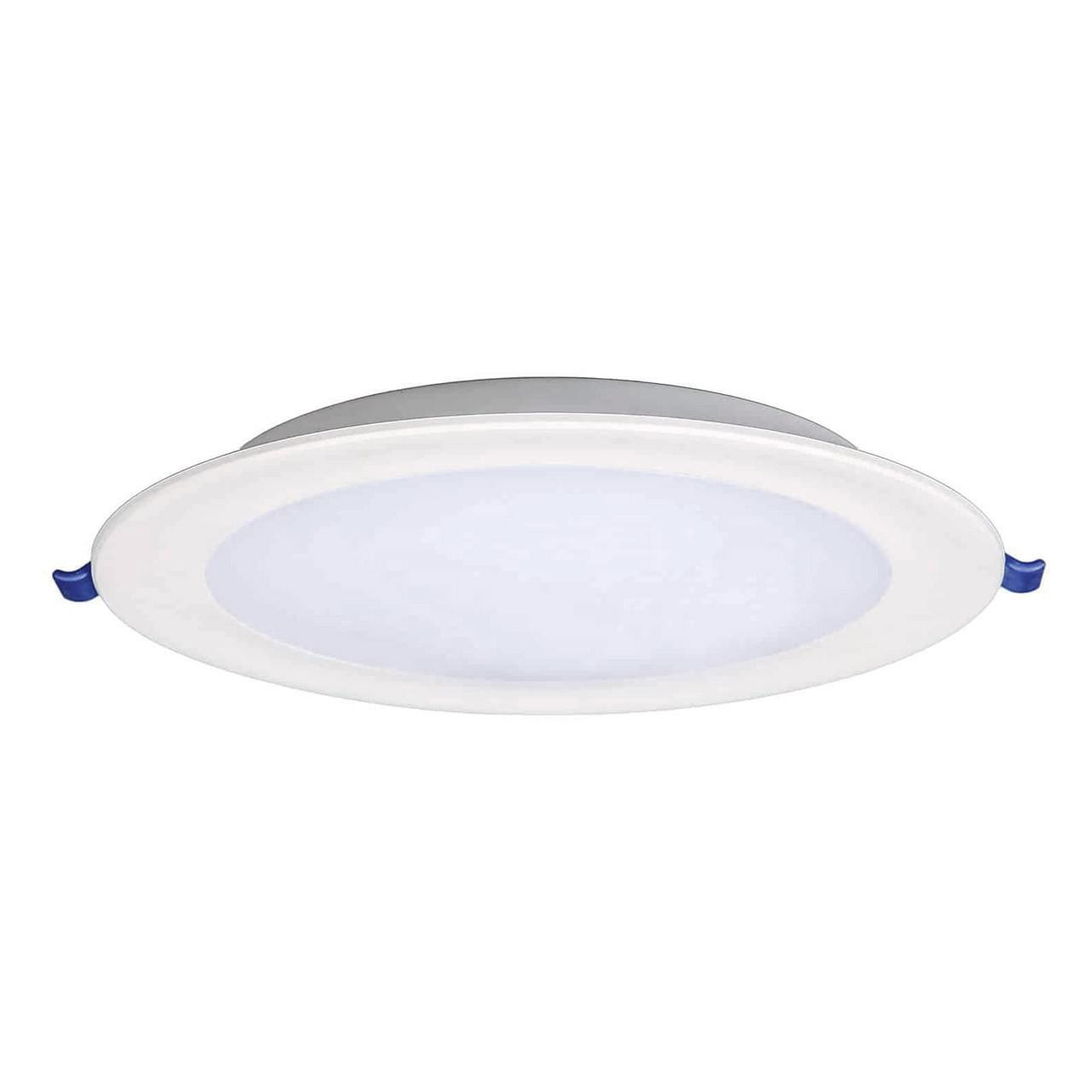 Opus LED Slimline Downlight 24W Warm White 3000K Round Panel Recessed Opal Modern Lights in White