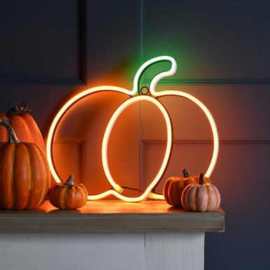 Festive 33cm Lit Neon Flex Pumpkin Light | Lightbulbs Direct