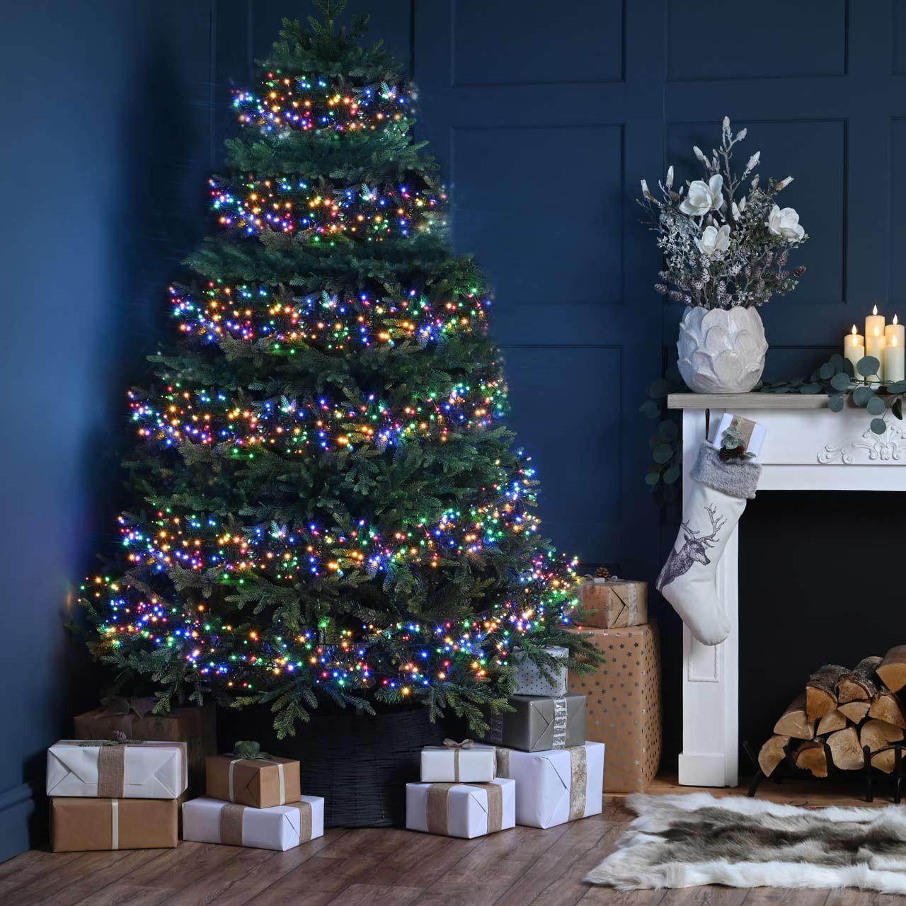 Festive Indoor & Outdoor 26m Multifunction Cluster Lights 2000 Multi-Coloured LEDs