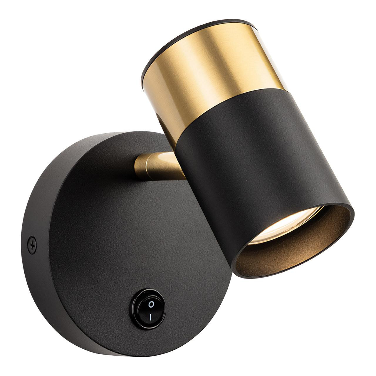 Firstlight Roma Wall Wall Spotlight with On/Off Switch in Black and Brushed Brass