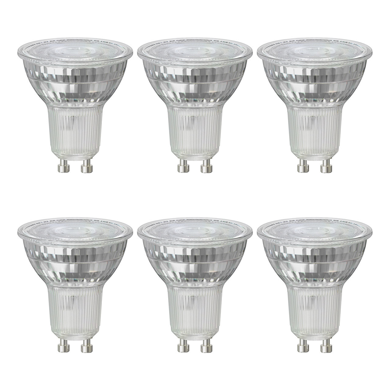 Crompton LED GU10 Spotlight Bulbs 3.7W Warm White 3000K Glass Halogen Replacement (6 Pack)