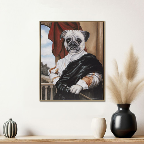 Captain's Guard Pug Framed Canvas Wall Art(D0102HR5PKP.)