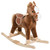 Qaba Plush Rocking Horse Toy for Kids, Realistic Sounds, Toddler Ride-On, Engaging Fun, Brown, for 3 Years(D0102755BXX.)