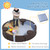Qaba 47" Round Kids Sandbox with Cover, 3 Seats, Waterproof Bottom Liner, for Backyard, Lawn, Garden, Beach, Patio, Brown(D010277NFL6.)