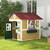 Outsunny Wooden Playhouse for Kids Outdoor, Doors, Windows, Planter Pots, Beige, Toddlers 3-8 Years(D01027558Z8.)