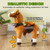 Qaba Ride on Horse, Walking Horse Toy Kids Riding Pony w/ Wheels, Neighing Sound for 3-5 Years, up to 132 Pounds(D010277NTR6.)