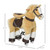 Qaba Ride-On Walking Horse Toy, Brown with Easy Rolling Wheels, Soft & Huggable for 3-8 Years, Durable Interactive Play(D010275514X.)