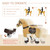 Qaba Ride-On Walking Horse Toy, Brown with Easy Rolling Wheels, Soft & Huggable for 3-8 Years, Durable Interactive Play(D010275514X.)