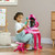 Qaba Kids Vanity Set with Mirror and Stool, Light and Sound, 15 Accessories, Pink(D010277N426.)