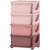 Qaba 30" 4 Tier Kids Storage Unit Dresser Tower w/ 4 Drawers, Pink(D0102774WQT.)
