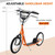 Aosom Youth Scooter, Orange, Kick Scooter for Kids 5+ with Adjustable Handlebar, Dual Brakes(D0102755WN6.)