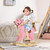 Qaba Plush Rocking Horse with Sounds for Kids, Cozy Toddler Rocking Chair, Wooden Rockers & Base, Perfect Nursery Addition, 36-72 Months(D0102774MXP.)