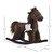 Qaba Brown Plush Rocking Horse for Toddlers, Nursery Rocker with Animal Sounds, Cozy & Soft Toy for Playtime, 18-36 Months(D0102757RE2.)