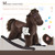 Qaba Brown Plush Rocking Horse for Toddlers, Nursery Rocker with Animal Sounds, Cozy & Soft Toy for Playtime, 18-36 Months(D0102757RE2.)