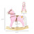 Qaba Toddler Pink Animal Rocking Horse with Sound and Saddle, Fun Gift for Kids 3+ Years(D010277NW16.)