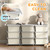 Qaba 29.5" 3 Tier Kids Storage Unit Dresser Tower w/ 9 Drawers, Cream White(D010277NN4X.)