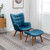 Leiria Contemporary Silky Velvet Tufted Accent Chair with Ottoman, Blue(D0102HRW0ZJ.)