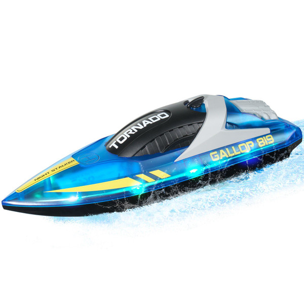 Christmas gifts! VEVOR RC Boat 2.4 GHz Remote Control Racing Boat 12 km/h Kids Adults Gift Blue(D0102HS09QP.)