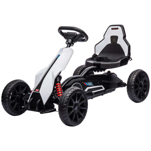 Aosom Electric Go Kart for Kids, 12V Adjustable Speed, Safe and Fun, White(D010277NWJ6.)