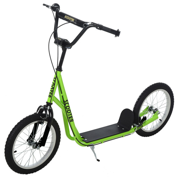 Aosom Youth Scooter, Kick Scooter for Kids 5+, Light Green, Adjustable Handlebar, Dual Brakes(D0102757FCT.)