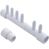 Waterway Manifold 6-Port Flo-Thru 1/2" Slip X 1/2" Slip With Plug X .375 Smooth Barb With 2 Plugs | 672-4690