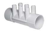 Waterway Manifold 6-Port Flo-Thru 2" Slip X 2" Slip X 3/4" Ribbed Barb | 672-7120