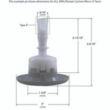 Balboa Water Group 971881 Jet Intl,BWG Cyclone Micro,3"fd,Dir,Txt,Slvr