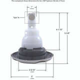 Custom Molded Products Jet Int,Rotational,5" Typhoon,Scallop, Ss/Graphite Gray | 23452-222-000