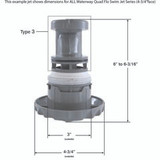 Waterway Plastics 212-4510 Jet Intl,WW Quad Flo Swim,4-3/4"fd,Dir,Dlx Scal,White