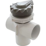 Waterway Plastics Diverter Valve, WW, 2", 2 Port, Top Mount, Scalloped, Gray | 600-3057