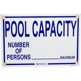 Pentair Sign, Pool Capacity, 18" x 12" | R230900