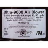 Air Supply Blower, Ultra 9000 240V 2 HP 6A | 3920231