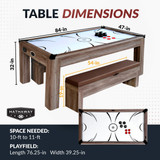 Driftwood 7-ft Air Hockey Table Combo Set with Benches | BG1137H