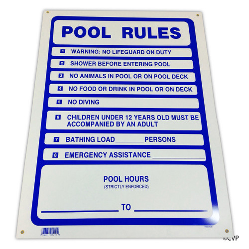 Maintenance Line Sign Pool Rules 18"X24" Pool Sign | PS233