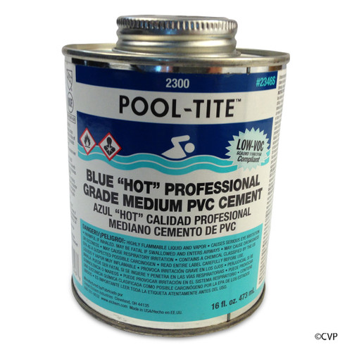 Oatey Supply PVC Glue Glue Blue 1 Pint Pool-Tite Pool Professional No Primer Needed, Underwater PVC Glue 2346S | 2346S POOL-TITE