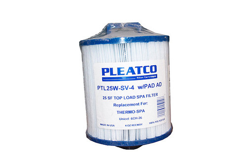 PTL25-W-SV W/PAD AD Pleatco Filter Cartridge 25 Sq Ft - Thermo Spa / Artesian