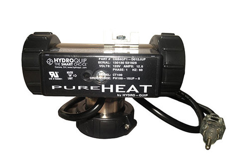 HydroQuip Bath Heater 1.5Kw, 115V, 5.5" T-Style With 3' Nema Plug - Pressure Universal | PH100-15UP-S