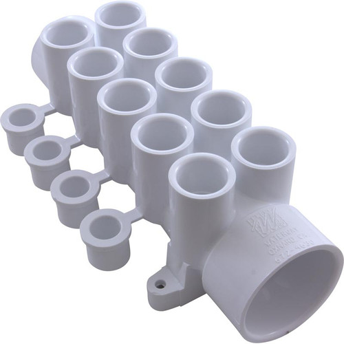 Waterway Manifold 10-Port Flo-Thru 1-1/2" Spigot X 1-1/2" Slip X 1/2" | 672-4630