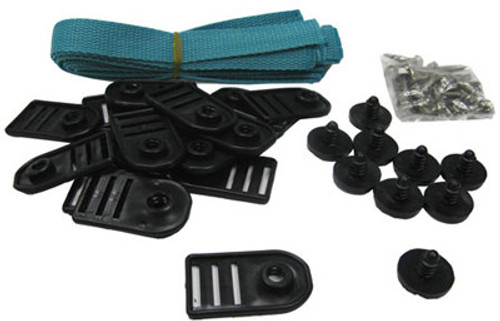 4375006 GLI Products Above Ground Strap Kit: (9) Plastic Screws, (17) Plastic Strap Plates, (8) Fabric Straps, (18) Screws,(1) Driver Bit